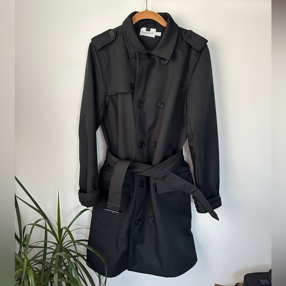 Topman Men’s Trench Coat Black XS
